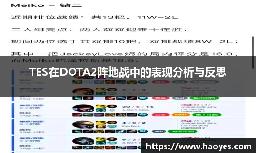 TES在DOTA2阵地战中的表现分析与反思