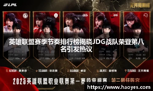 英雄联盟赛季节奏排行榜揭晓JDG战队荣登第八名引发热议